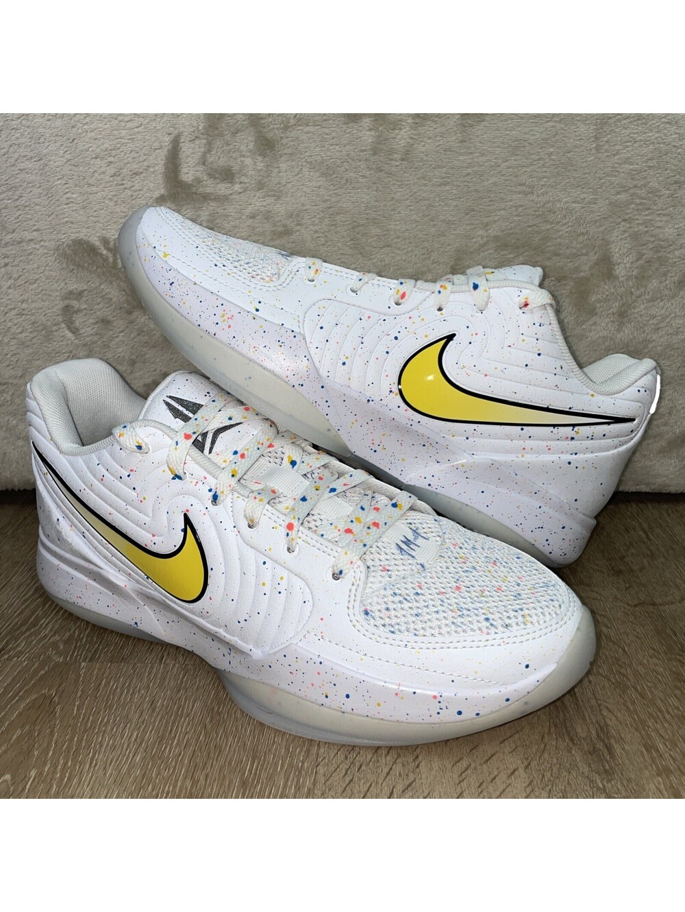 Nike Ja 2 Ja-Breaker White Paint Splatter Basketball Shoes IF1606-100 Mens Sz 10